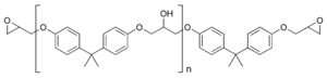 Structure d'un prépolymère non modifié n correspond au nombre de sous-unité polymérisés pouvant aller de 0 à environ 25.