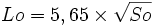 Lo = 5,65\times\sqrt{So}